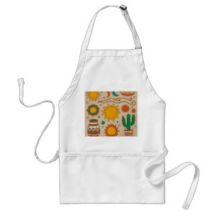 Playful Bohemian Patterns Hand-drawn suns, moons Standard Apron