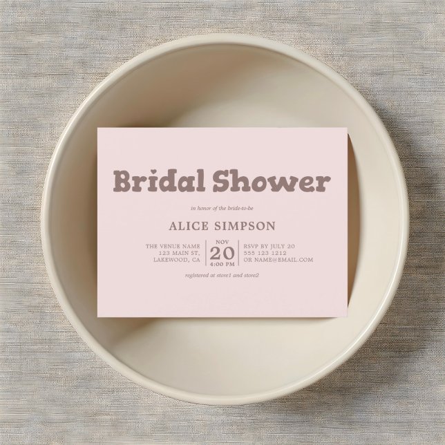 Playful Bold Slab Beige Bridal Shower Postcard (Creator Uploaded)