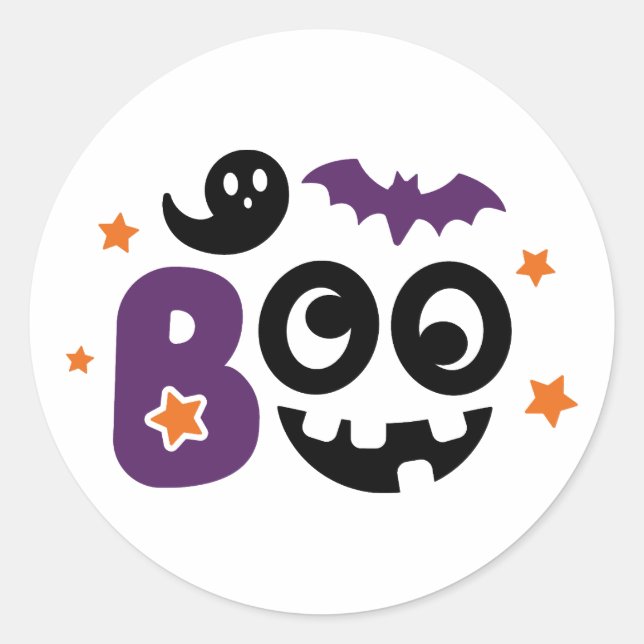 Playful Boo Halloween Sticker (Front)