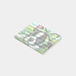 Playful Boston Terrier Puppy with Green Bow Post-it Notes