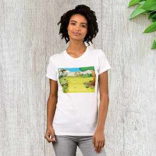 Playful Boy Running in a Lush Green Backyard  T-Shirt