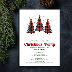 Playful Buffalo Christmas Tree Editable Invitation