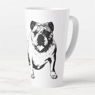 Playful Bulldog Design Latte Mug