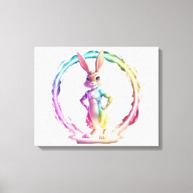 Playful Bunny Bliss Canvas Print (Front)