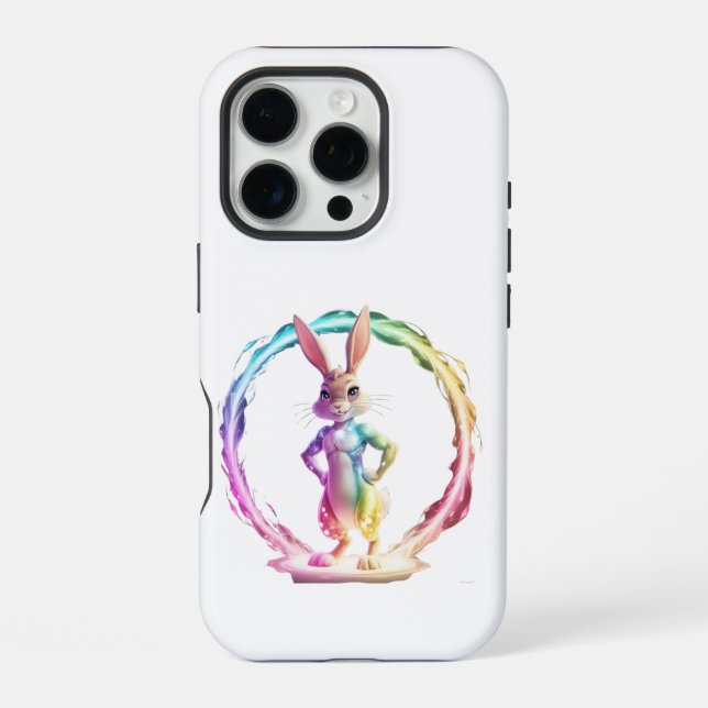 Playful Bunny Bliss iPhone Case (Back)