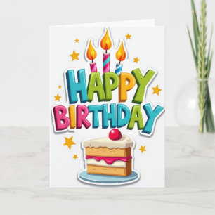 Playful Cake Slice Birthday Card