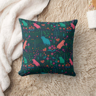 Playful Capybara in the Forest – Tropical Seamless Cushion