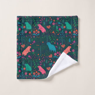 Playful Capybara in the Forest – Tropical Seamless Wash Cloth