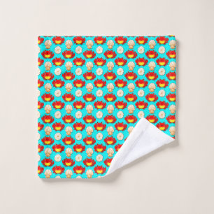 Playful Cartoon Crabs and Seashells Pattern Wash Cloth