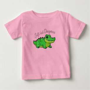 Playful Cartoon Crocodile - Soft but Dangerous Baby T-Shirt
