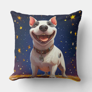 Playful Cartoon Dog with Vibrant Colours Cushion