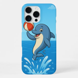 Playful Cartoon Dolphin with Beach Ball  iPhone 16 Pro Max Case