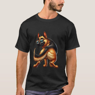 Playful Cartoon German Shepherd Dog Illustration 1 T-Shirt