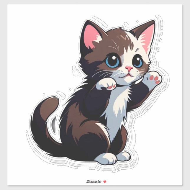 Playful Cartoon Kitten (Sheet)