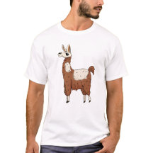 Playful Cartoon Llama – Brown & White Fun Animal