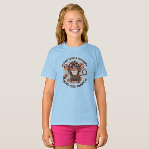 Playful Cartoon Monkey Kids T-Shirt