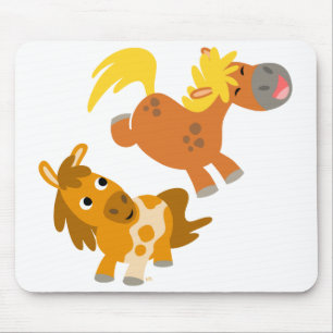 Playful Cartoon Ponies Mousepad