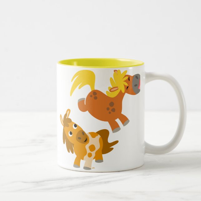 Playful Cartoon Ponies Mug (Right)