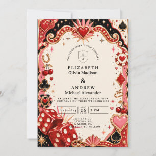 Playful Casino Vegas Wedding Invitation
