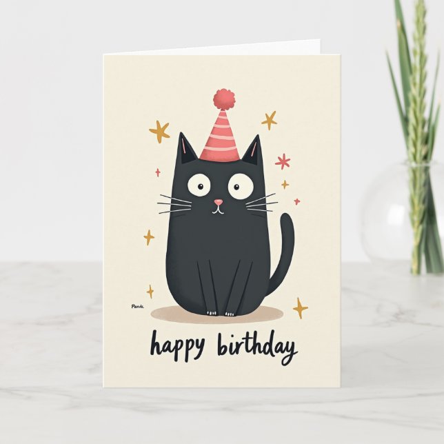 Playful Cat Celebration Card (Front)