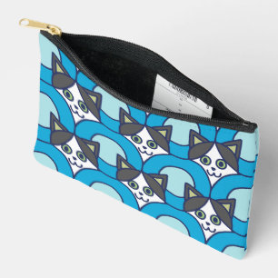 Playful Cat Circle Pattern  Accessory Pouch