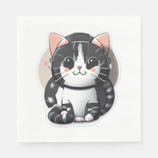 Playful Cat Design  1 Napkin
