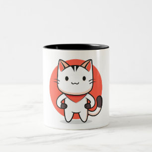 Playful Cat Design Ceramic Mug