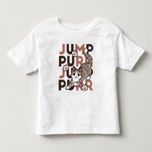 Playful Cat Jump Design - Jump Purr Pun Artwork Toddler T-Shirt