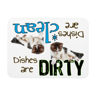 Playful Cat Rectangle Dishwasher Magnet
