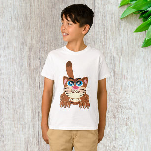 Playful Cat with Big Blue Eyes Fun Whimsical Kitty T-Shirt
