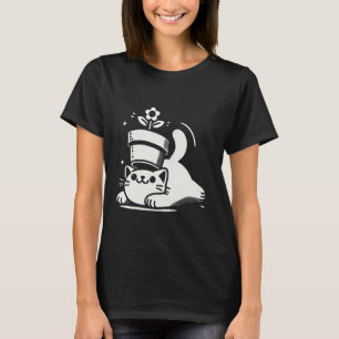 Playful Cat with Pot on Head Funny Halloween T-Shirt