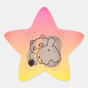 Playful Cat with Yarn Star Sticker
