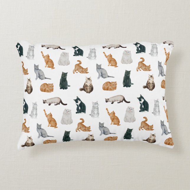 Playful Cats Accent Pillow (Front)
