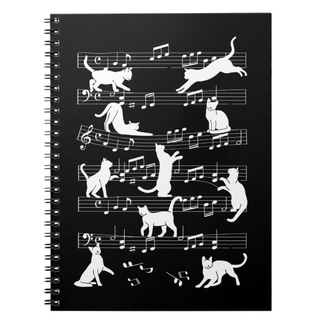 Playful Cats Funny Musician Cat Owner Humour Notebook (Front)
