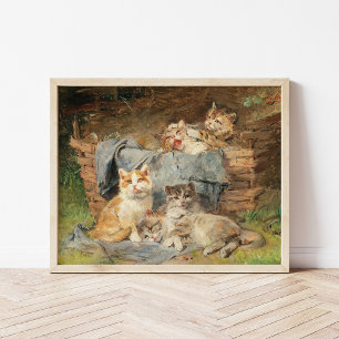 Playful Cats Julius Adam the Younger Poster