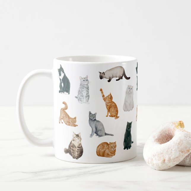 Playful Cats Mug (With Donut)