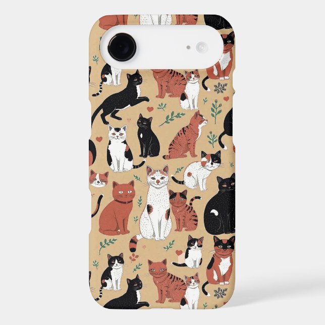Playful Cats on a Tan Background (Back)