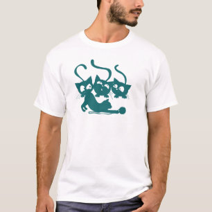Playful Cats with Yarn Balls Cute Illustration T-Shirt
