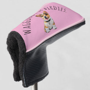 Playful Cheerful Corgi 'Wagging for Birdies' Fun Golf Head Cover