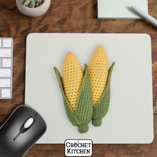 Playful Chic Grandma's Garden Modern Crochet Corn Mouse Mat