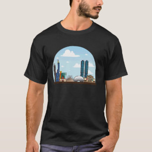 Playful Chicago Skyline Cartoon Design T-Shirt