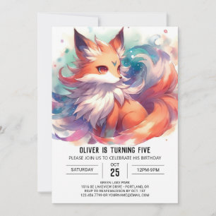 Playful Children Fox Birthday  Invitation