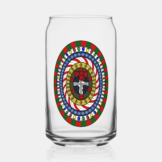 Playful Christmas Can Glass (Front)