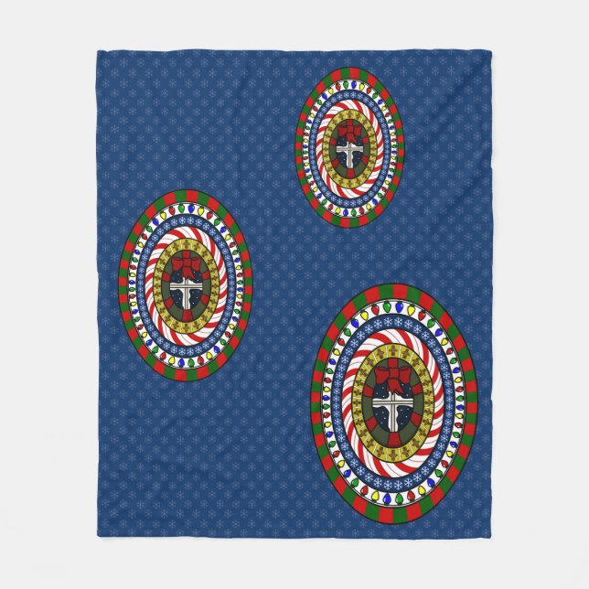 Playful Christmas Fleece Blanket (Front)