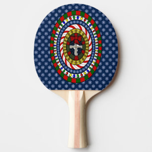 Playful Christmas Ping Pong Paddle