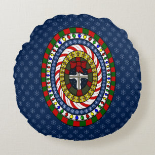 Playful Christmas Round Pillow