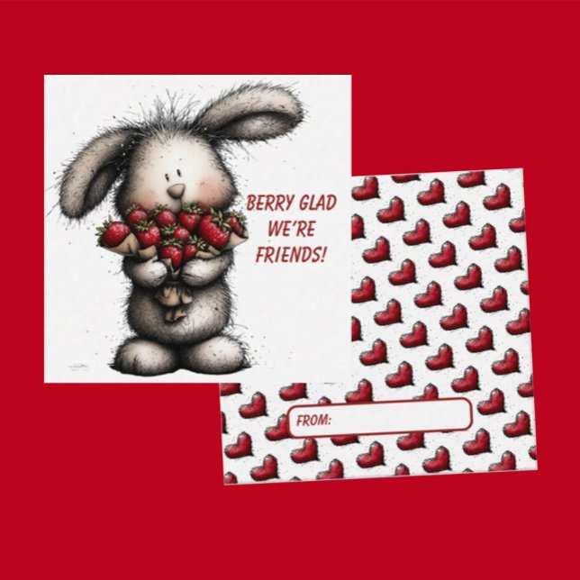 Playful Classroom Valentine – Bunny Design  Card (Creator Uploaded)