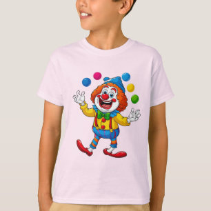 Playful Clown Jumping With Bright Balls T-Shirt
