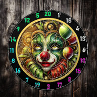 Playful Clown with Balloons Dartboard for Game Nig
