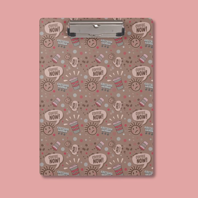 Playful Coffee Now Mocha Pattern Clipboard (Creator Uploaded)